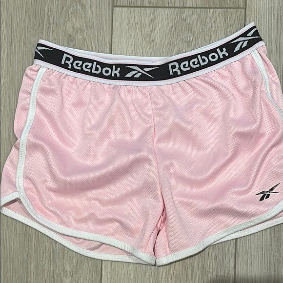 Reebok Pink Athletic Shorts with White Trim - Picture 1 of 4